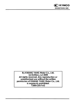 Kymco Downtown 300 i scooter repair manual