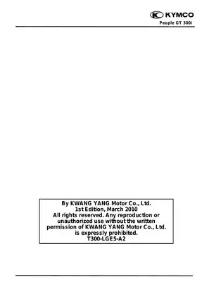 Kymco People GT 300i, Gti 300 i scooter repair manual
