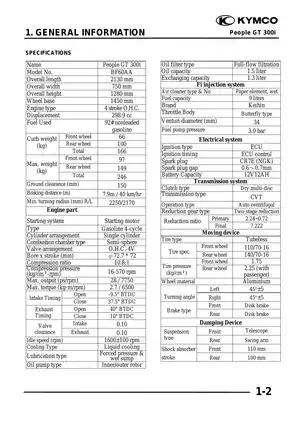 Kymco People GT 300i, Gti 300 i scooter repair manual Preview image 5