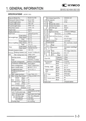 Kymco Sento 50, Kiwi 50, Kiwi 100 scooter repair manual Preview image 4