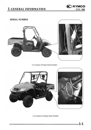 Kymco UXV 500 Utility Vehicle manual Preview image 4
