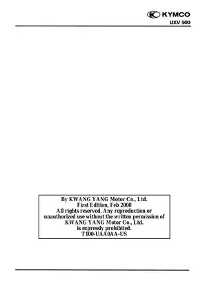 Kymco UXV500i repair manual