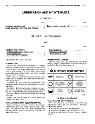 1996-2005 Chrysler™ Plymouth Voyager shop manual Preview image 1