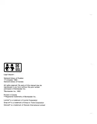 Bombardier Sea-Doo Watercraft Shop Manual - Comprehensive Guide for Models SP5805, XP5851, GTS 5812 and GTX 5860 Preview image 4