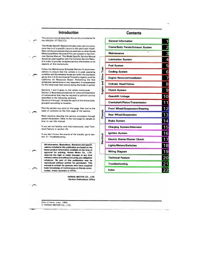 Preview: 1994–2002 Honda Magna VF750C/CD models Repair Manual