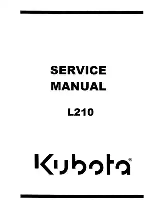 Kubota L210 Tractor Service Manual - Comprehensive Repair & Maintenance Guide