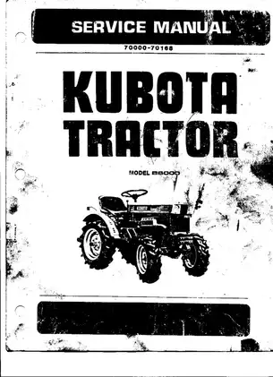 Kubota B6000 sub-compact utility tractor service manual Preview image 1