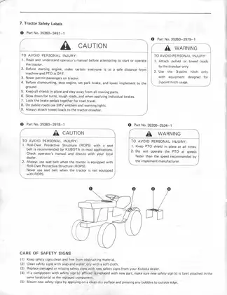 Kubota B5100D, B5100E, B6100D, B6100E, B7100D tractor operators owners manual Preview image 4