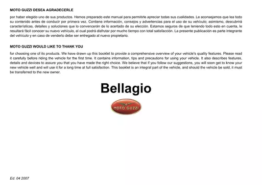 Moto Guzzi Bellagio 940 repair manual Preview image 1