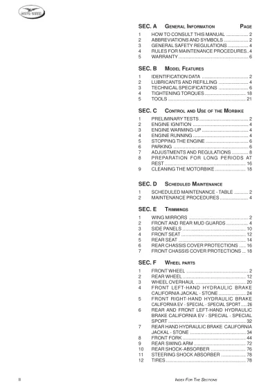 Preview: 2001–2013 Moto Guzzi California EV / Special / Sport / Jackal / Stone Service Manual (P/N 3 92 01 01, 03 90 00 70)