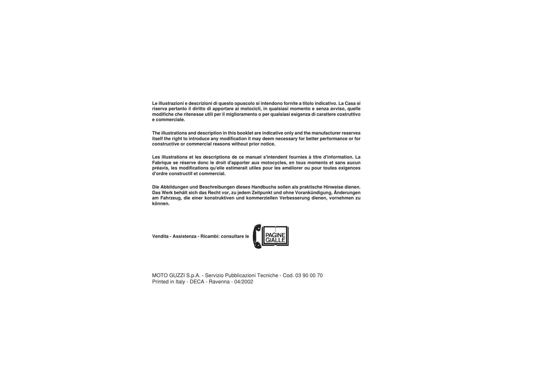 Moto Guzzi California EV Special Sport Jackal Stone service manual