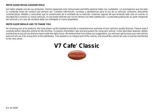 Moto Guzzi V7 Cafe Classic repair manual Preview image 1