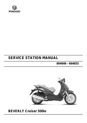 Piaggio Beverly Cruiser 500, 500ie ie scooter service station manual