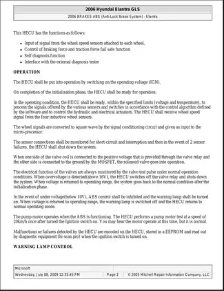 2006-2008 Hyundai Elantra GLS service manual Preview image 2