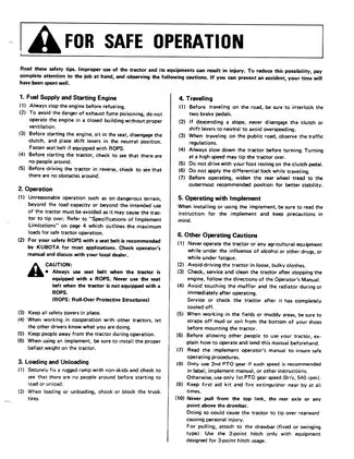 Kubota L235, L275, L235DT, L275DT compact utility tractor operator´s manual Preview image 5