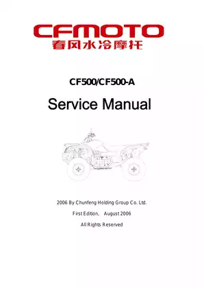 CF500 / CF500-A Service Manual - Complete Repair Guide for Chunfeng ATVs Preview image 1