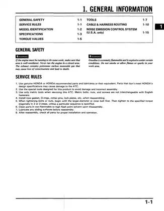 1986-1987 Honda ATC200X service manual Preview image 4