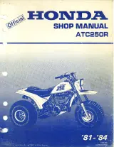 Honda ATC250R Three-Wheeler 1981–1984 Service Manual (P/N 6196103; A27008307DM) – preview page 1