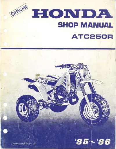 Preview: 1985–1986 Honda ATC250R Service Manual (P/N 61HA201)