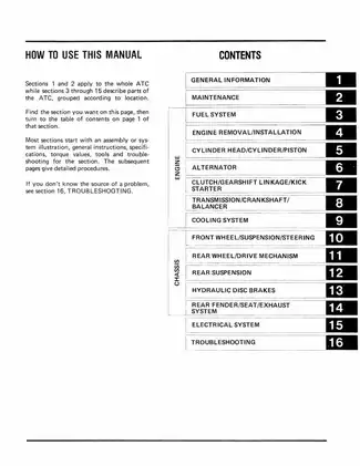 1985-1986 Honda™ ATC250R 3-wheeler shop manual Preview image 3