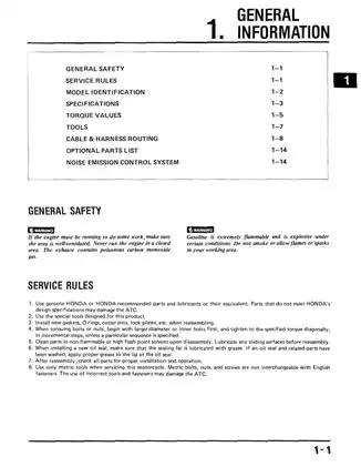 Honda ATC250R Service Manual 1985 Preview image 4