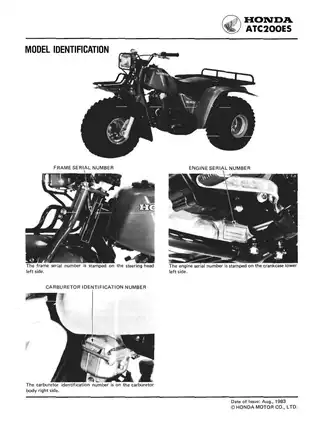 Honda ATC200ES Service Manual - Comprehensive Guide for Maintenance and Repair Preview image 4