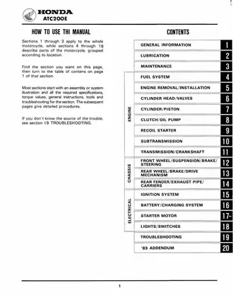 1982 Honda ATC200E Service Manual - Comprehensive Digital Guide Preview image 2