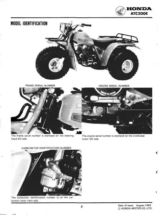 Honda ATC 200E Big Red shop manual for 1982-1983  models Preview image 3