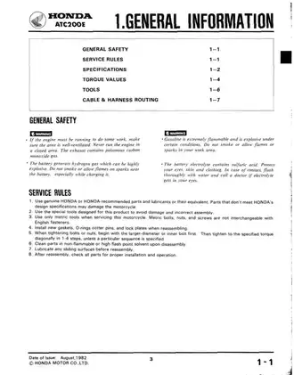 1982 Honda ATC200E Service Manual - Comprehensive Digital Guide Preview image 4