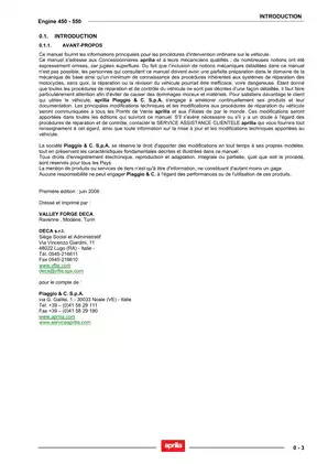 2007-2009 Aprilia SXV450, SXV550,  RXV450, RXV550 service manual Preview image 3
