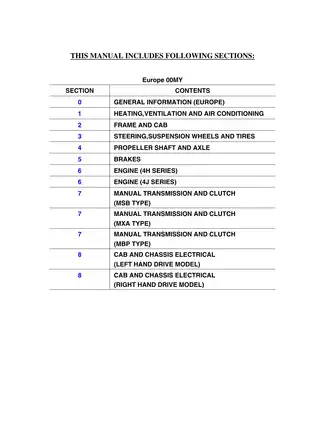 Isuzu N Series ELF, 4J and 4H truck manual Preview image 3