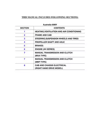 Isuzu N Series ELF, 4J and 4H truck workshop manual Preview image 5
