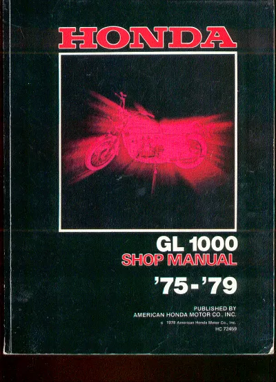 Preview: 1975–1979 Honda GL 1000 Gold Wing Shop Manual (P/N HC 72459)