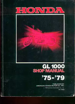 Honda GL-1000 Shop Manual - Complete Service Guide (1976-1978) Preview image 1