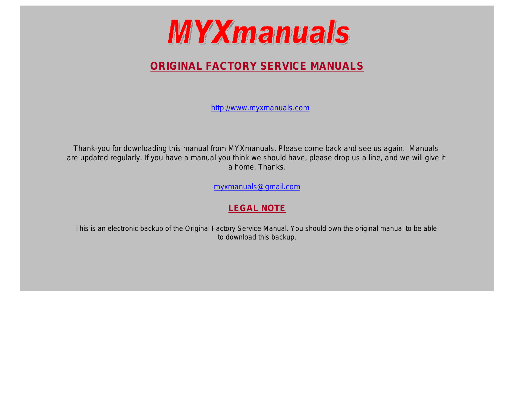 2000-2006 Yamaha WR250F service and shop manual Preview image 1