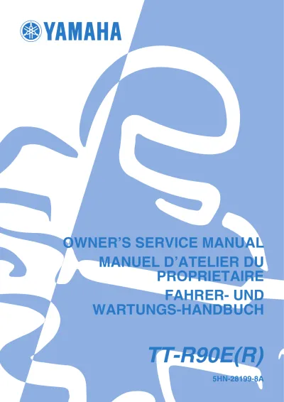Preview: 1999–2005 Yamaha TT-R90E(R) Owner's Service Manual (P/N 5HN-28199-8A, 5HN-28199-81)