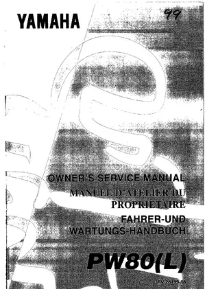 1998-2005 Yamaha PW80 owners service manual Preview image 2