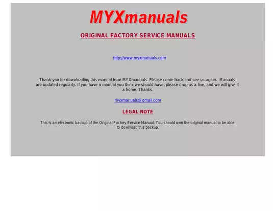 1997-2001 Yamaha YZ400F, YZ426F service manual Preview image 1