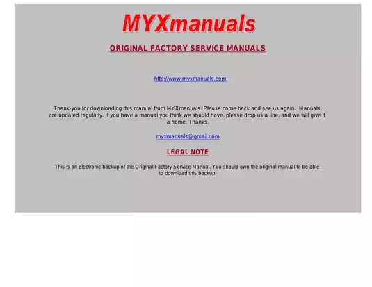 1997-2001 Yamaha YZ400F, YZ426F owner´s service manual