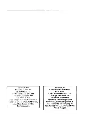 1997-2001 Yamaha YZ400F, YZ426F owner´s service manual Preview image 4