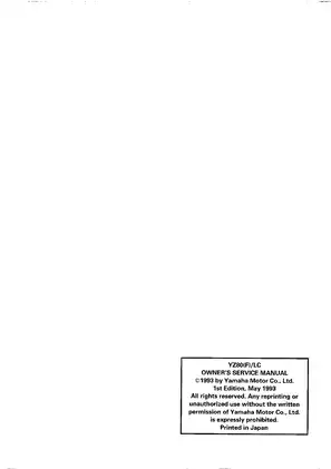 1993-2005 Yamaha YZ80, YZ85 owner´s service manual Preview image 3