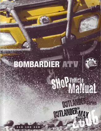 2006 Bombardier Outlander Max series ATV shop manual Preview image 1