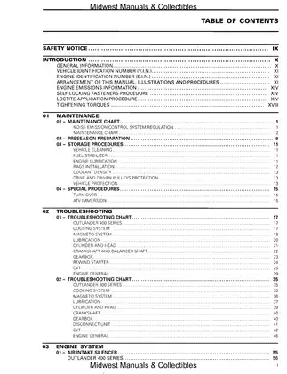 2006 Bombardier Outlander Max series ATV shop manual Preview image 4