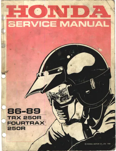 Preview: 1986–1989 Honda TRX250R FourTrax 250R OEM Service Manual (P/N 61HB903)