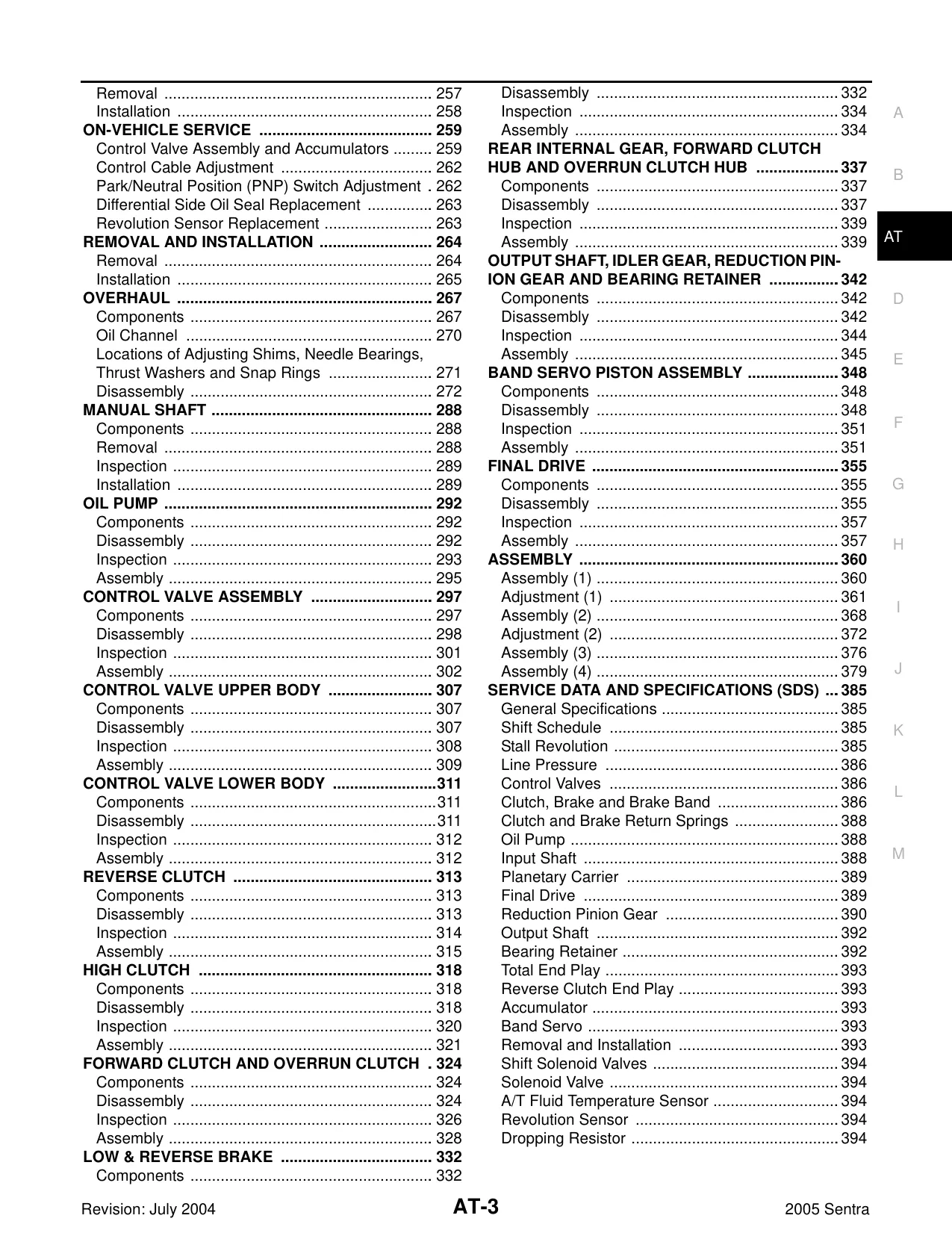 2005 Nissan Sentra service manual Preview image 3