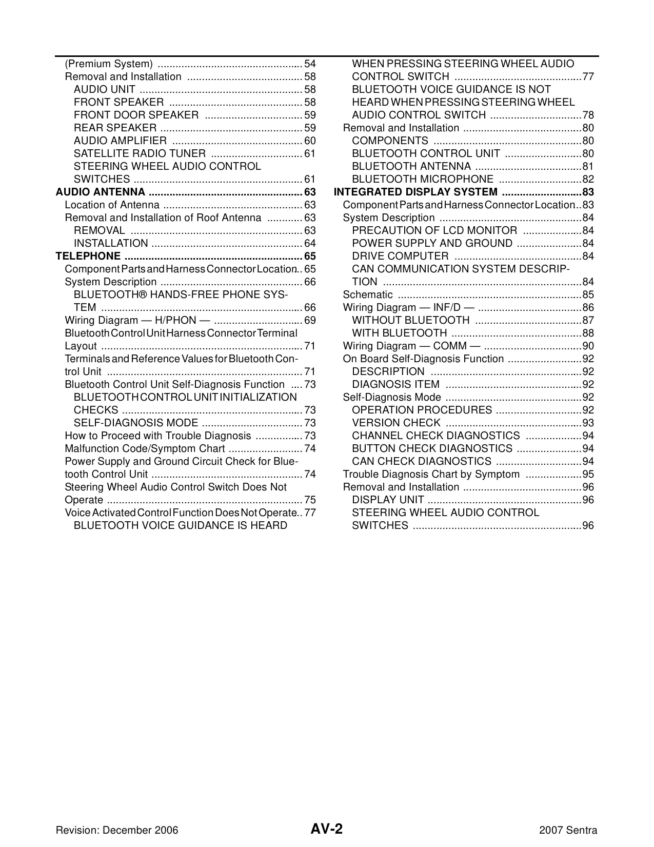 2007 Nissan Sentra shop manual Preview image 2