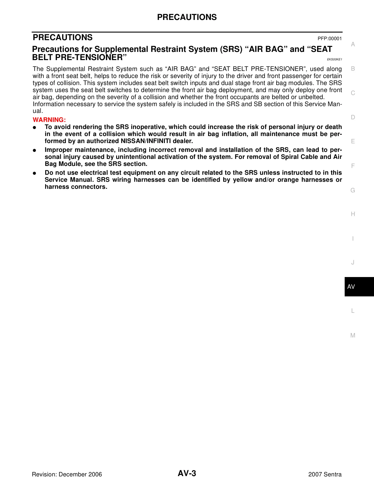 2007 Nissan Sentra shop manual Preview image 3