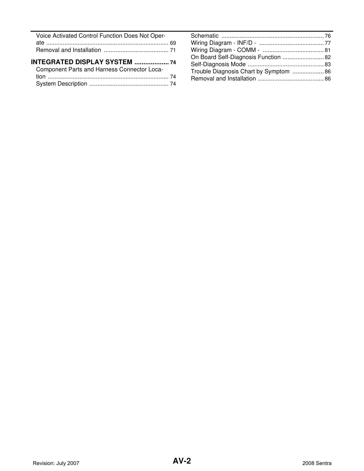 2008 Nissan Sentra shop manual Preview image 2