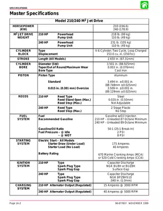 Mercury 210 Hp M2, 240 Hp M2 Jet Drive outboard engine service manual Preview image 2