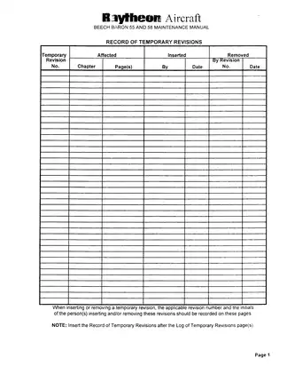 Beech Baron 55 and 58 Maintenance Manual - Comprehensive Service Guide Preview image 3